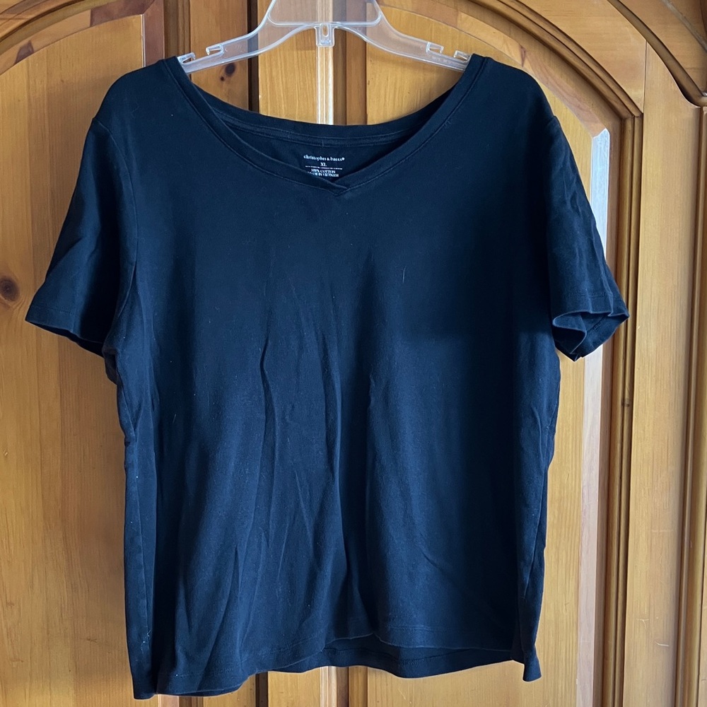 Christopher & Banks Black Short Sleeve Tee